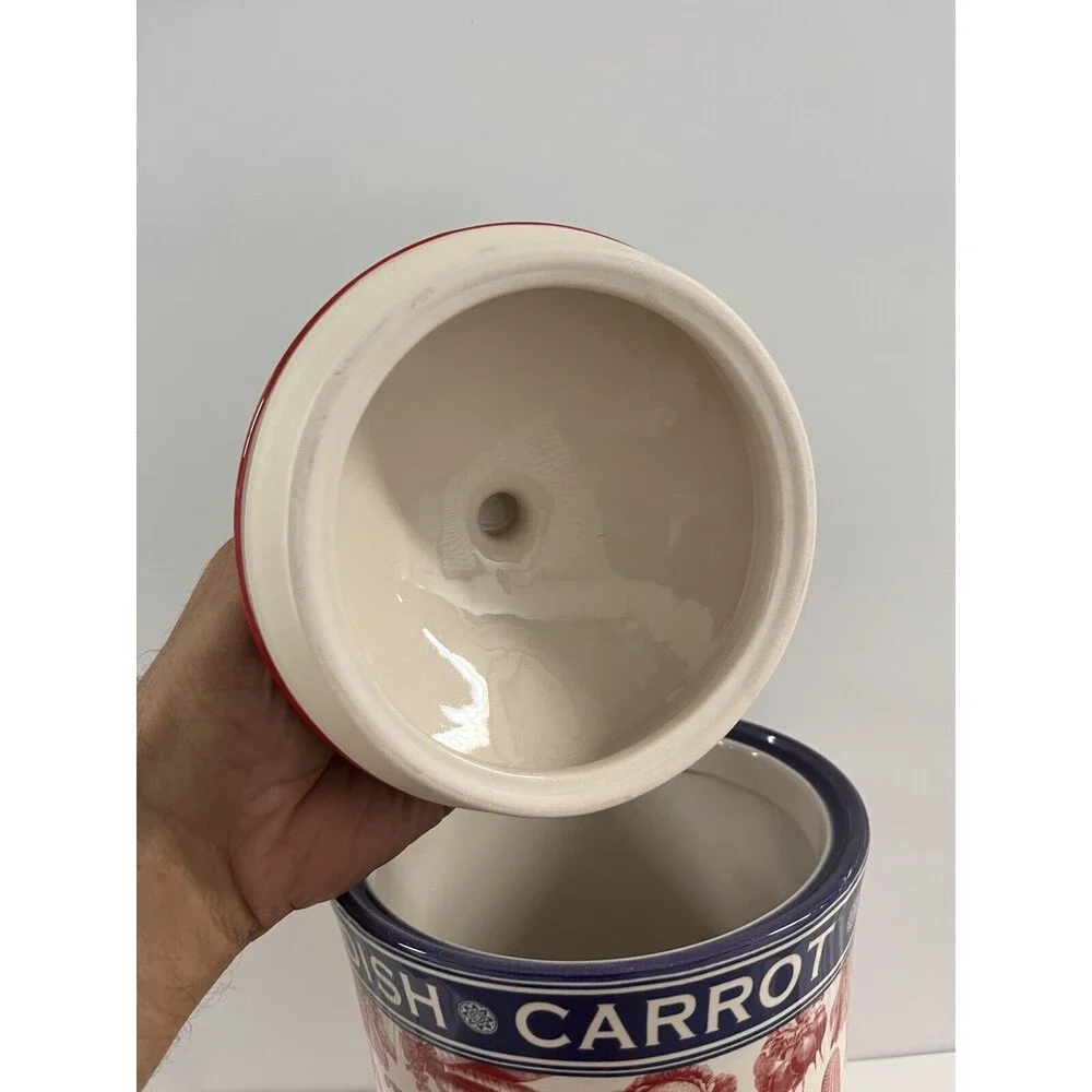 Set of 3 Cracker Barrel Farm to Table Tina Higgins Cannisters Jars w/Lids